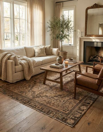 6' 6 x 9' 5 Hand Knotted Ultra Vintage Persian Wool Rug