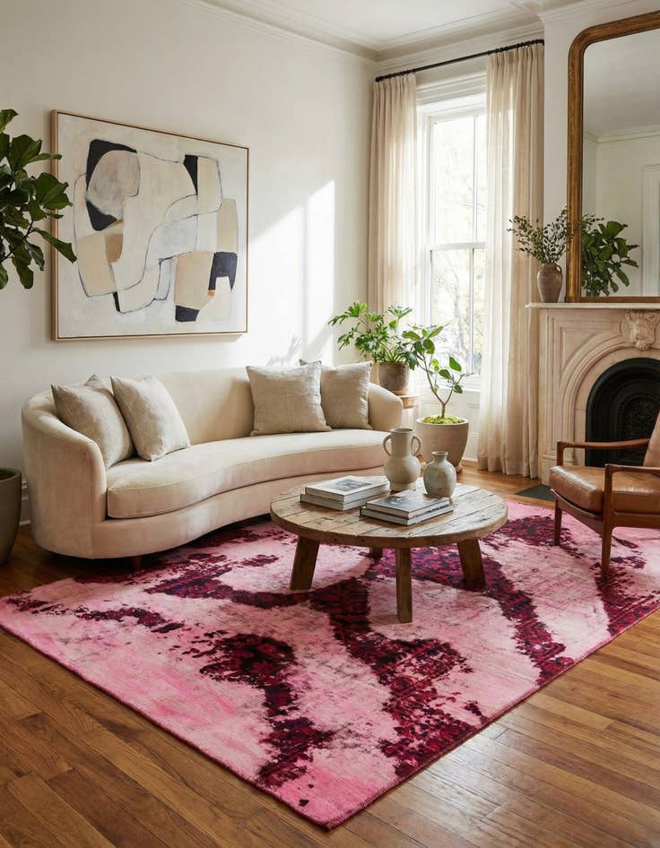 Detail image of 5' 2 x 7' Hand Knotted Ultra Vintage Persian Wool Rug