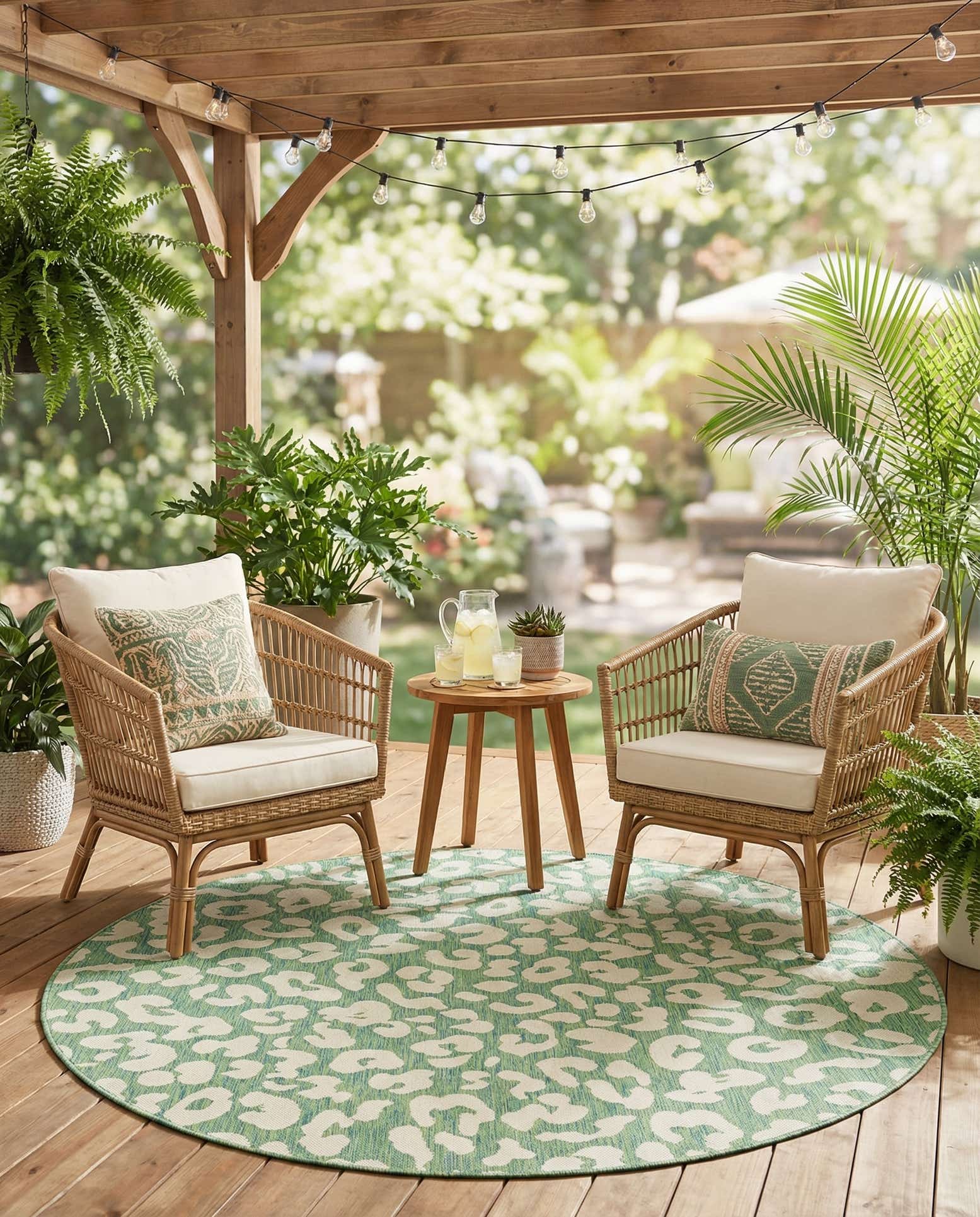 6' x 6' Easy-Clean Safari Indoor / Outdoor Round Rug