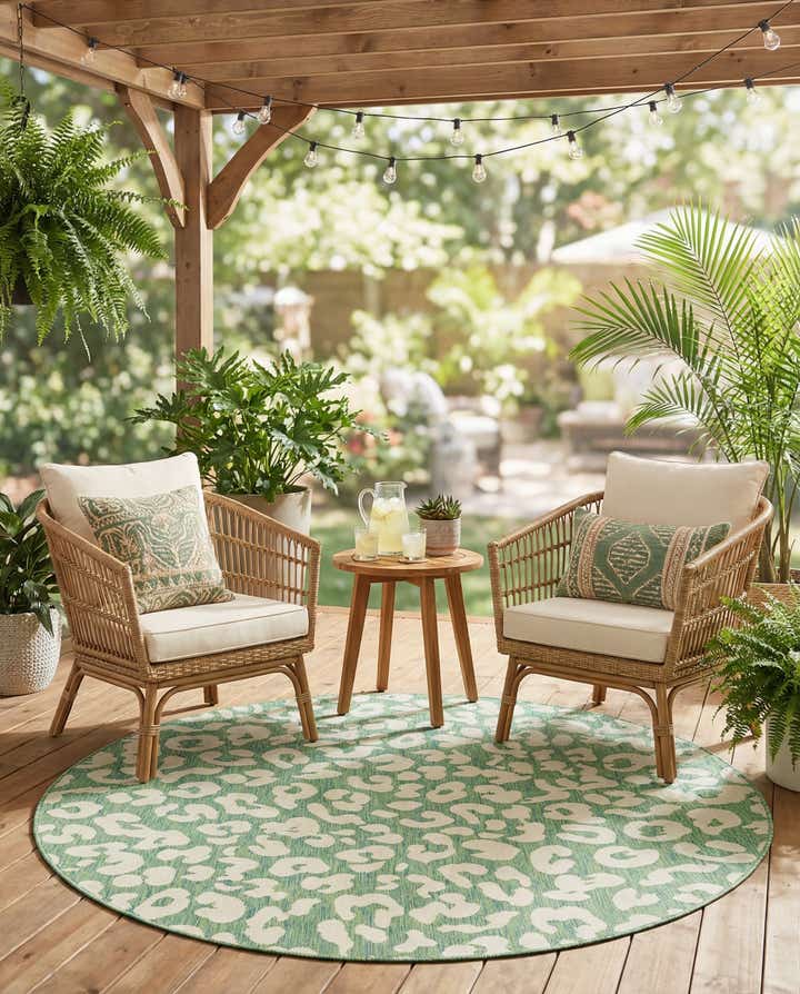 6' x 6' Easy-Clean Safari Indoor / Outdoor Round Rug