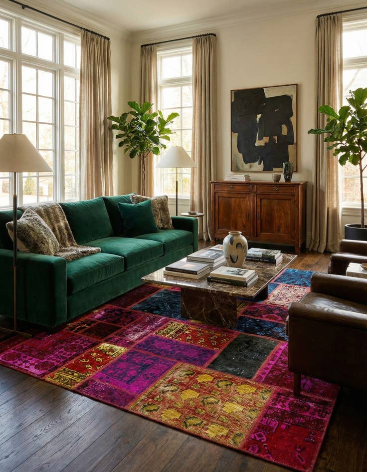 Detail image of 5' 10 x 7' 8  Hand Knotted Ultra Vintage Persian Wool Rug