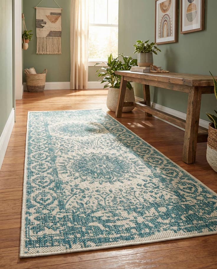 Detail image of 2' x 5' 3 Easy-Clean Traditional Indoor / Outdoor Runner Rug