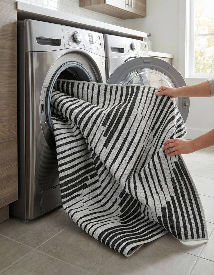 Detail image of 7' x 10'  Washable Modern Indoor / Outdoor Rug