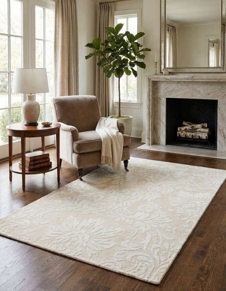 Detail image of  3' 1 x 4' 11  Hand Knotted Darya Wool Rug