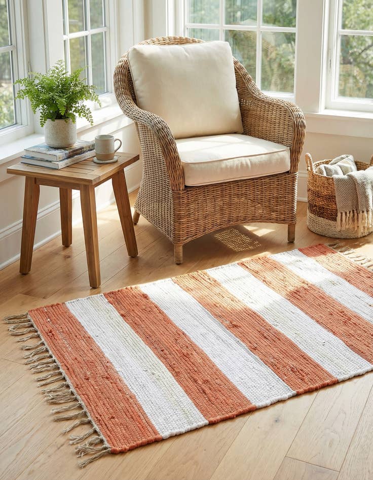 Detail image of 2' 2 x 3' 1  Hand Woven Chindi Rag Rug