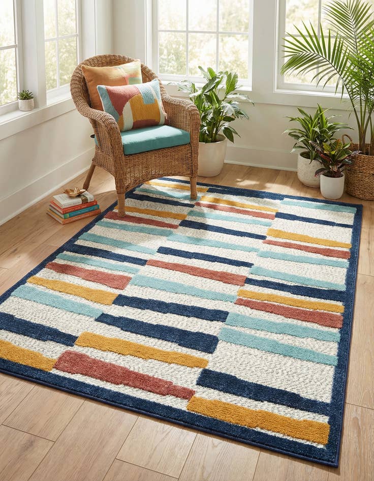 Detail image of 4' x 6' Easy-Clean Belize Indoor / Outdoor Rug