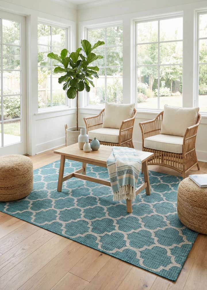 6' x 9' Easy-Clean Trellis Indoor / Outdoor Rug