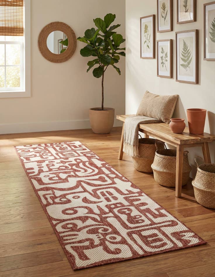 Detail image of  2' x 8'  Washable Modern Indoor / Outdoor Runner Rug