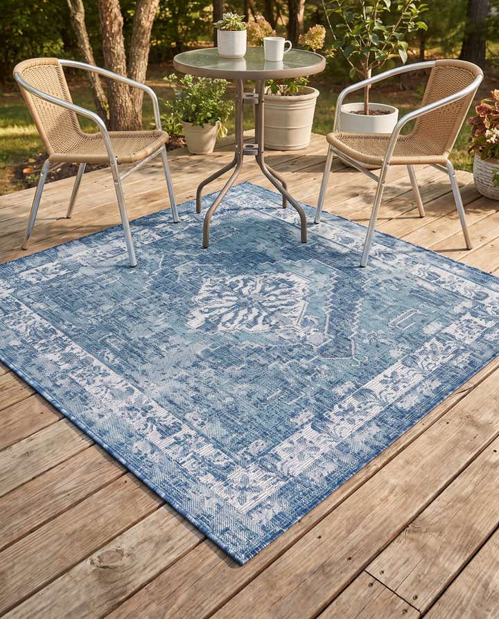 160cm x 160cm Facile à nettoyer Traditional Tapis Intérieur / Extérieur Carré