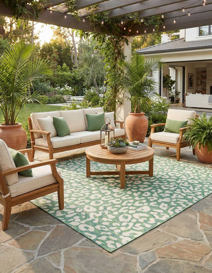 Detail image of 10' x 10'  Washable Safari Indoor / Outdoor Square Rug