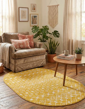 4' x 6' Moroccan Trellis Oval Rug