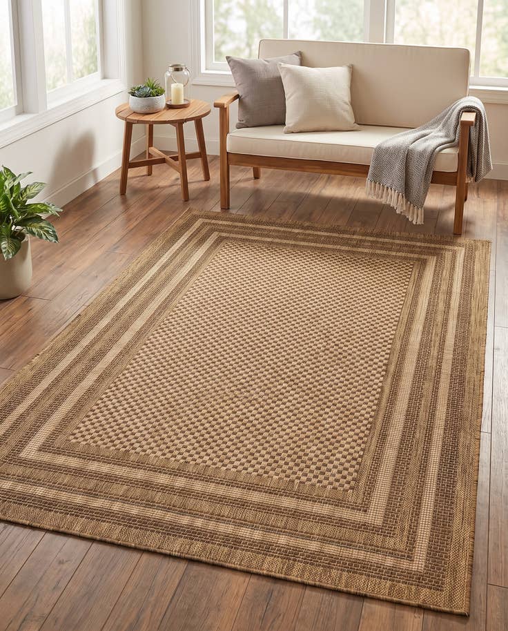 Detail image of 4' x 6' Easy-Clean Border Indoor / Outdoor Rug