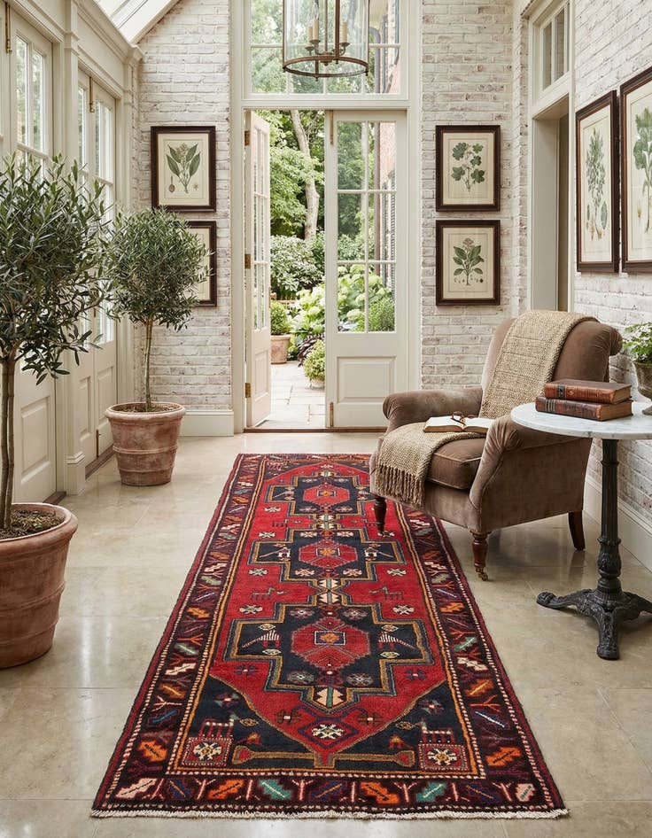 Detail image of 3' 5 x 10' 2 Hamedan Runner Rug