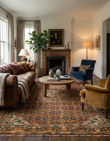 5' 6 x 9' 5 Hamedan Wool Rug