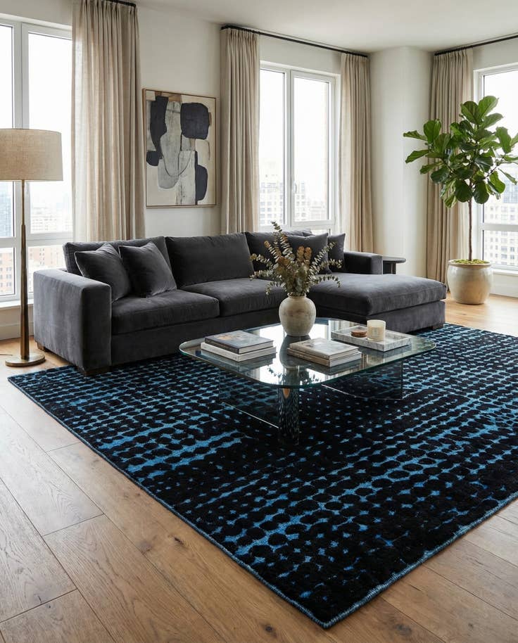 Detail image of 6' 6 x 10' Hand Knotted Darya Wool Rug