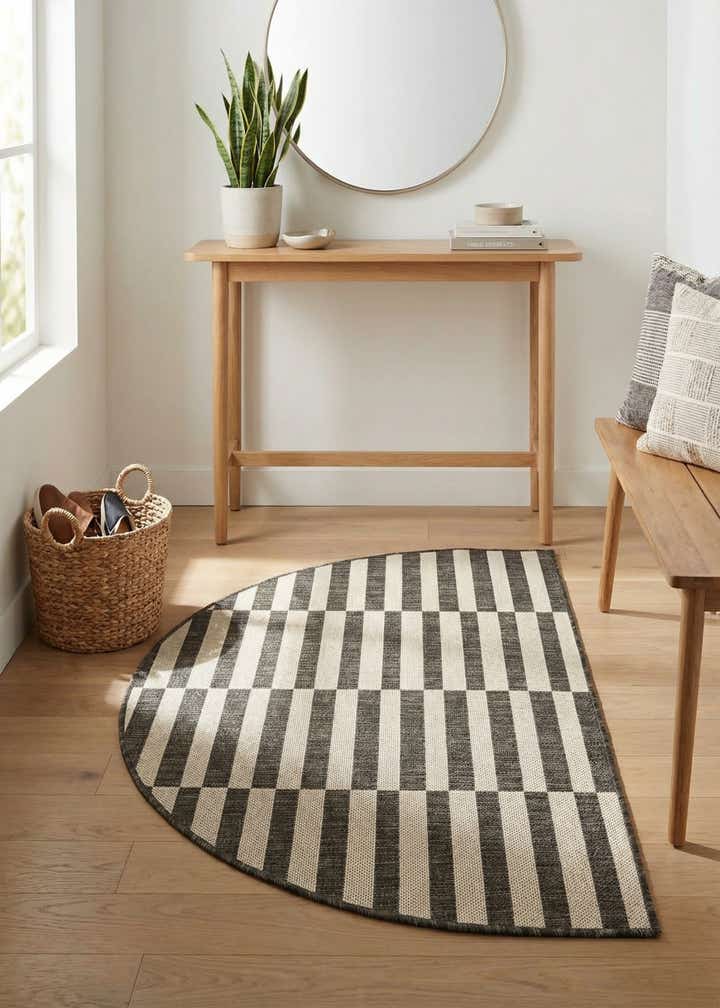 2' 7 x 4' Easy-Clean Striped Indoor / Outdoor Hearth Rug
