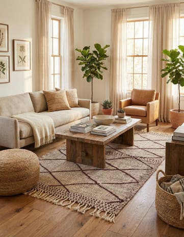 3' 9 x 6' 10 Hand Knotted Moroccan Wool Rug