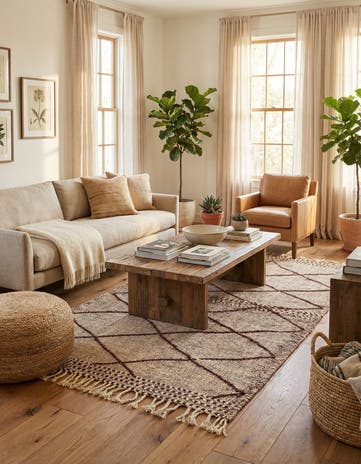3' 9 x 6' 10 Hand Knotted Moroccan Wool Rug