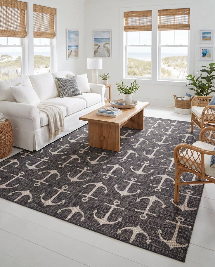 Detail image of 10' x 13' Easy-Clean Coastal Indoor / Outdoor Rug