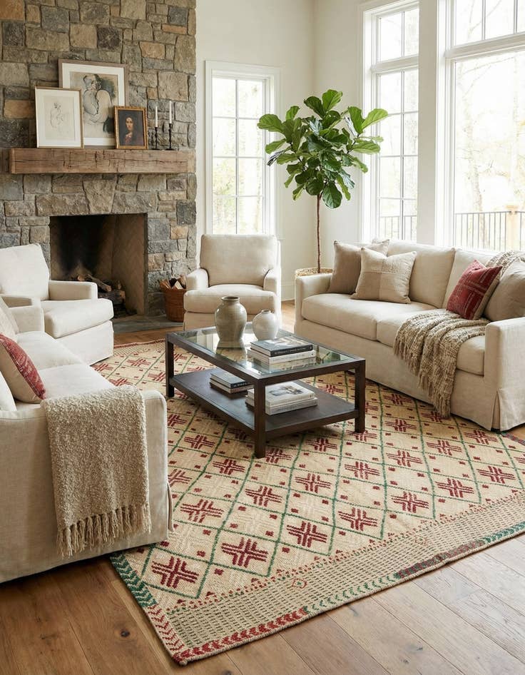 Detail image of 9' 10 x 14' 2 Hand Knotted Darya Wool Rug