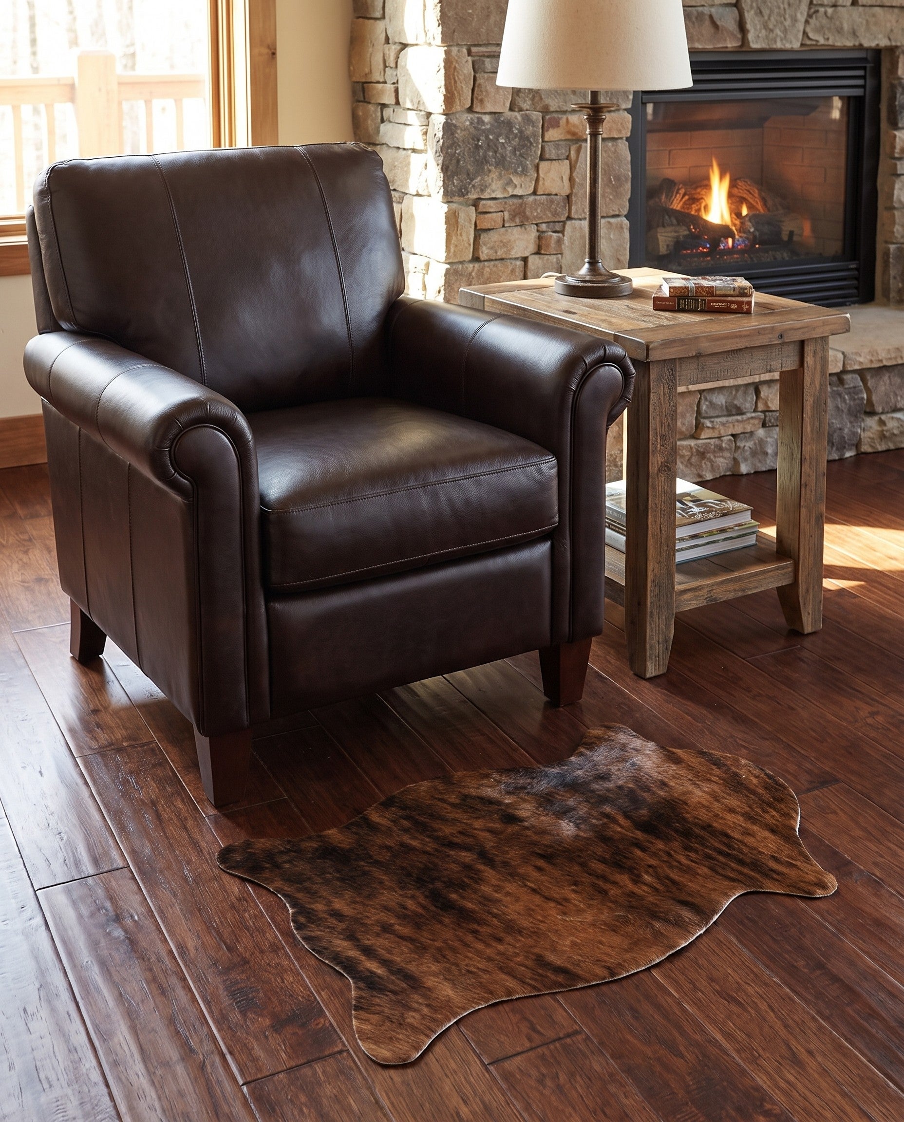 1' 7 x 2' 6 Cowhide Leather Rug