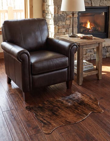 1' 7 x 2' 6 Cowhide Leather Rug