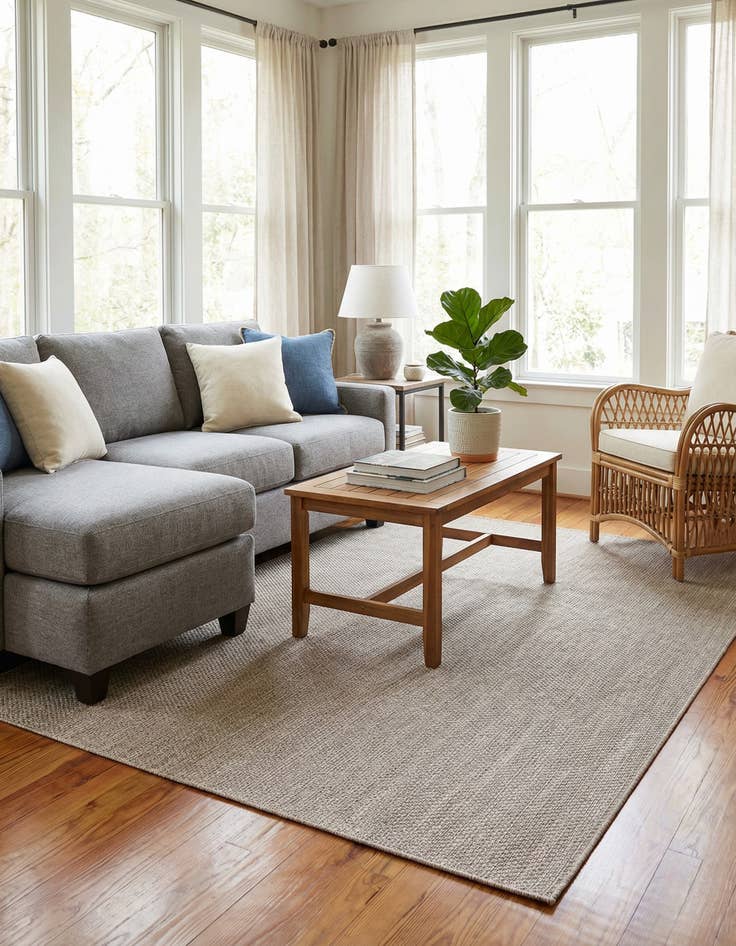 Detail image of  7' x 10'  Washable Solid Indoor / Outdoor Rug