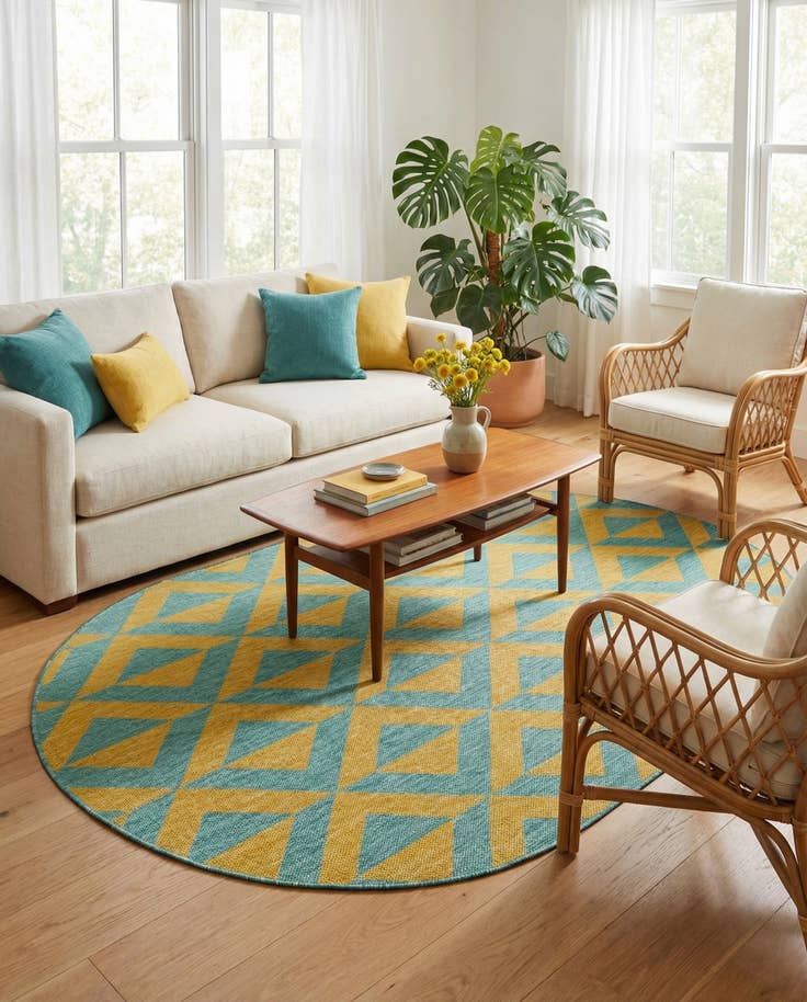Detail image of 5' 3 x 8' Easy-Clean Jill Zarin Napa Indoor / Outdoor Oval Rug