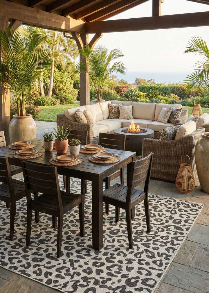 10' 8 x 10' 8 Easy-Clean Safari Indoor / Outdoor Square Rug