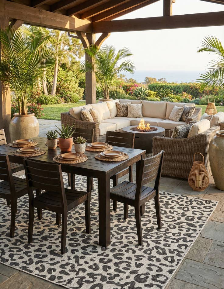 Detail image of 10' 8 x 10' 8  Washable Safari Indoor / Outdoor Square Rug