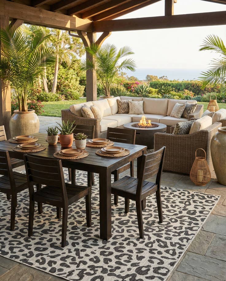 Detail image of 10' 8 x 10' 8 Easy-Clean Safari Indoor / Outdoor Square Rug