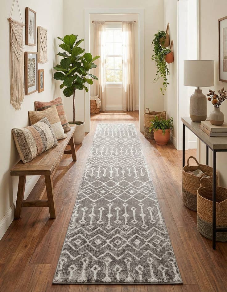Detail image of  2' 7 x 14' Bohemian Trellis Runner Rug