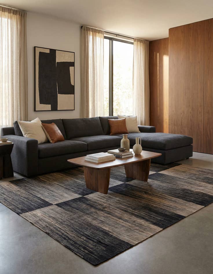 Detail image of 8' 4 x 9' 9  Hand Woven Kilim Modern Wool Rug