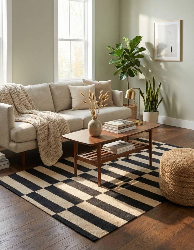 Detail image of 2' 9 x 3' 10  Hand Woven Kilim Modern Wool Rug