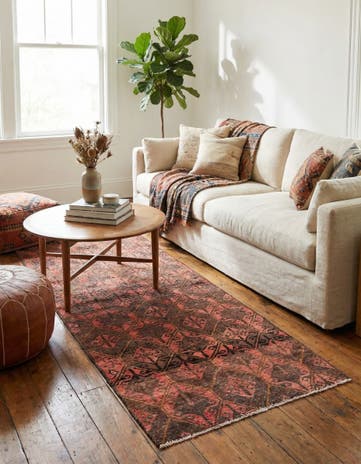 3' x 7' Hand Knotted Ultra Vintage Persian Wool Runner Rug