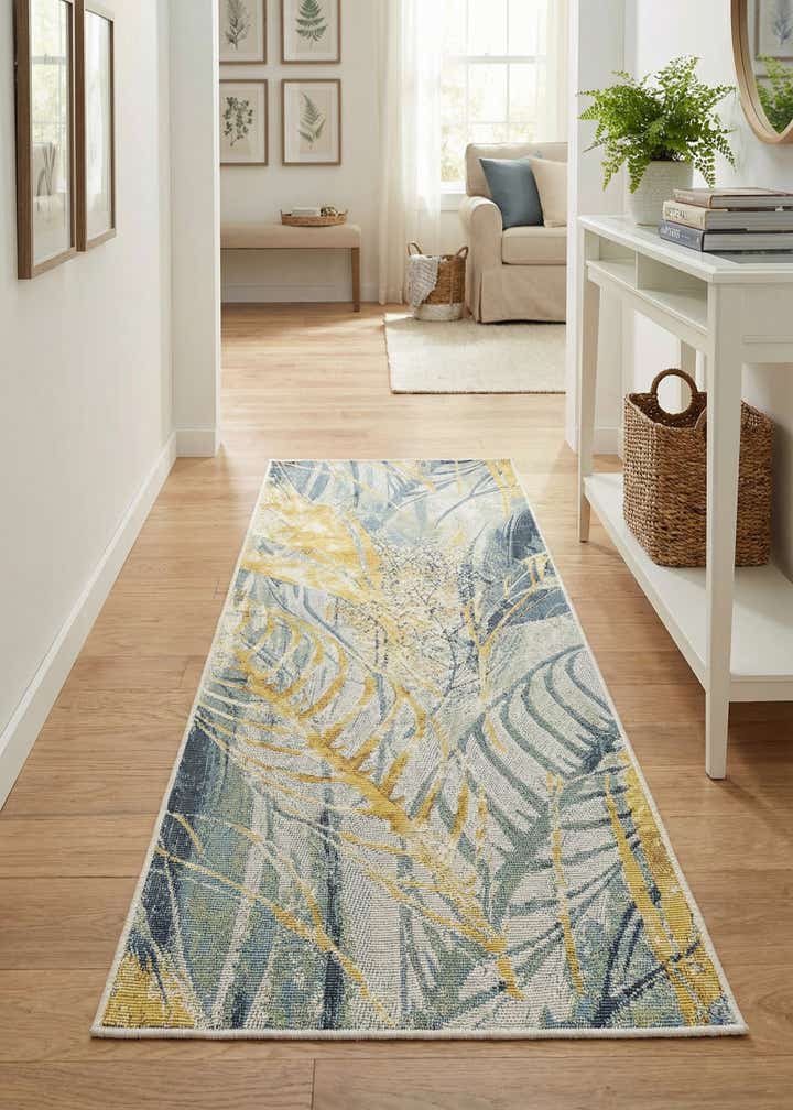2' x 5' Easy-Clean Botanical Indoor / Outdoor Runner Rug