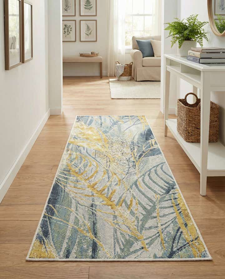 2' x 5' Easy-Clean Botanical Indoor / Outdoor Runner Rug