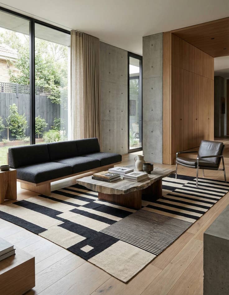 Detail image of 6' 7 x 9' 8  Hand Woven Kilim Modern Wool Rug