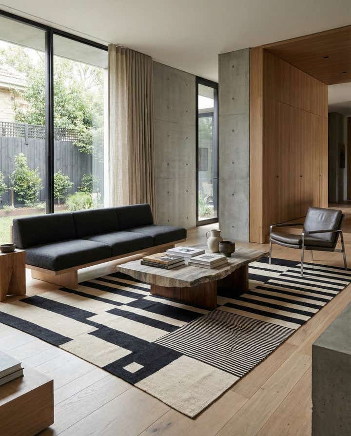 6' 7 x 9' 8 Hand Woven Kilim Modern Wool Rug