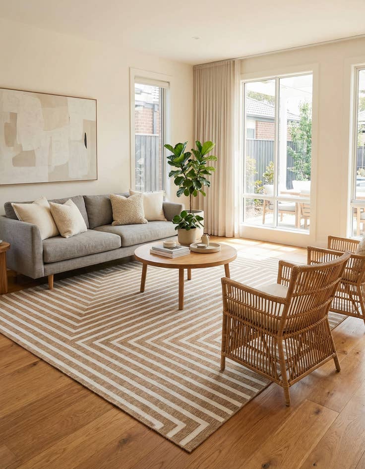 Detail image of 10' x 10' Easy-Clean Modern Indoor / Outdoor Square Rug