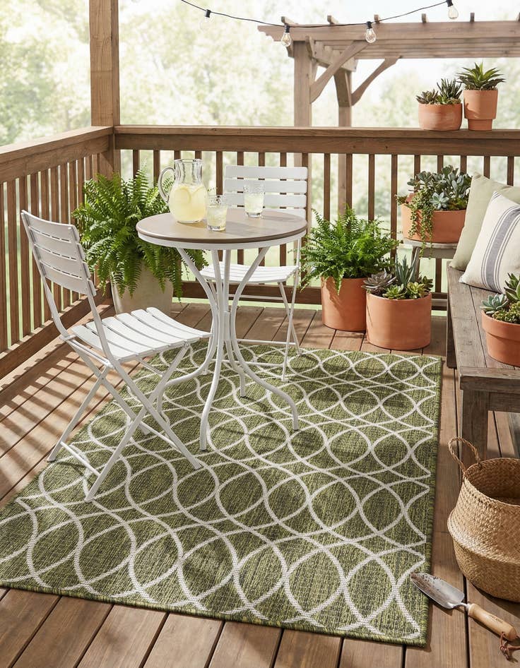 Detail image of  3' x 5' 3  Washable Lattice Indoor / Outdoor Rug
