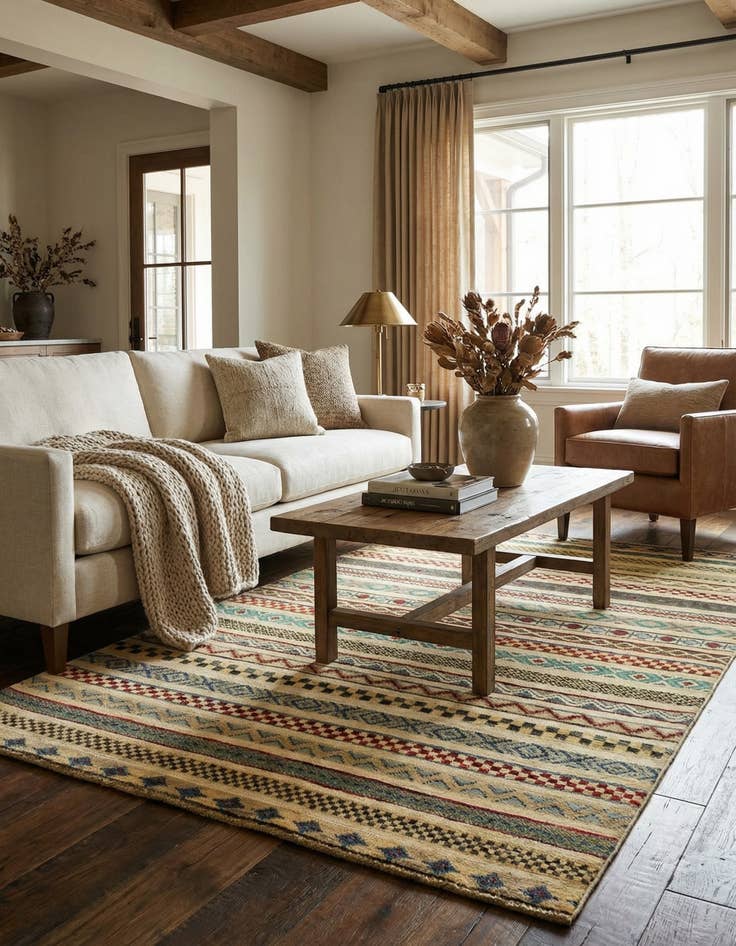 Detail image of 2' 9 x 4'  Hand Knotted Modern Ziegler Rug