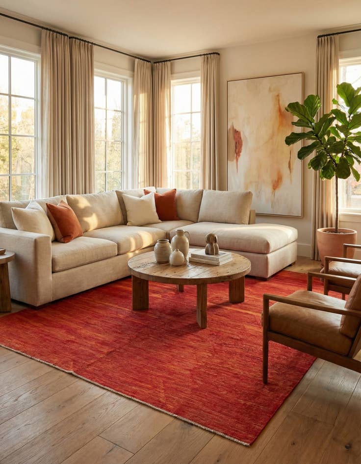 Detail image of 6' 10 x 9' 7  Hand Woven Kilim Modern Wool Rug