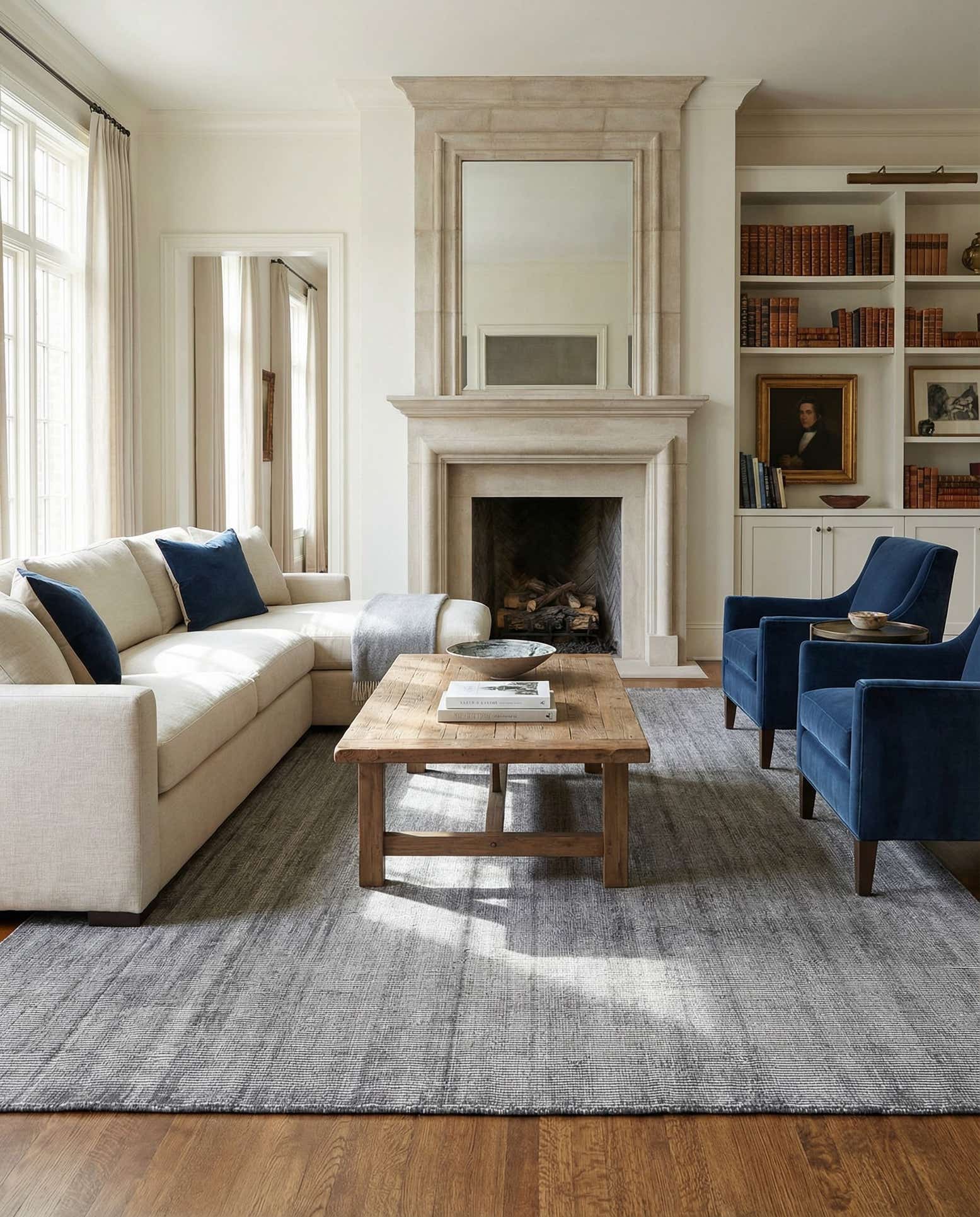 9' x 12' Hand Woven Jill Zarin English Manor Farmhouse Wool Rug