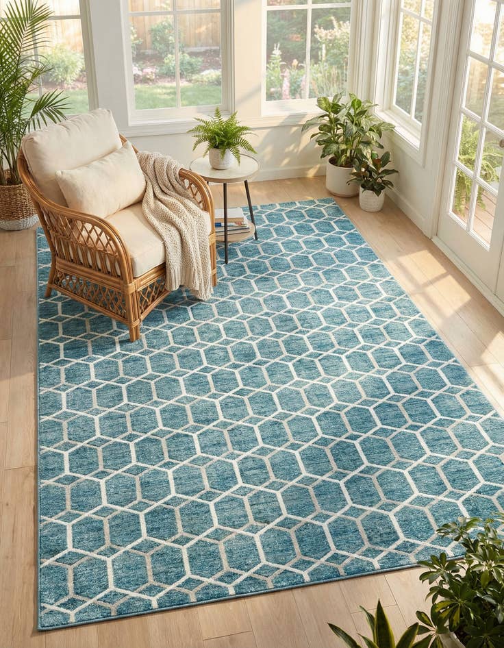 Detail image of  9' 10 x 14' Lattice Trellis Rug