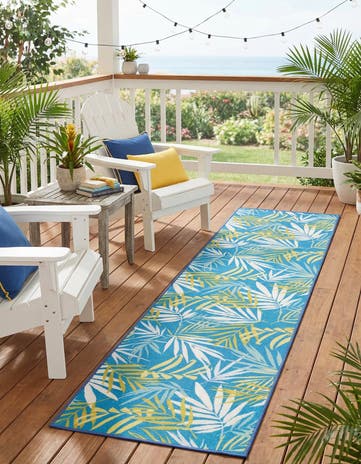 2' x 8' Easy-Clean Jill Zarin Caribbean Indoor / Outdoor Runner Rug