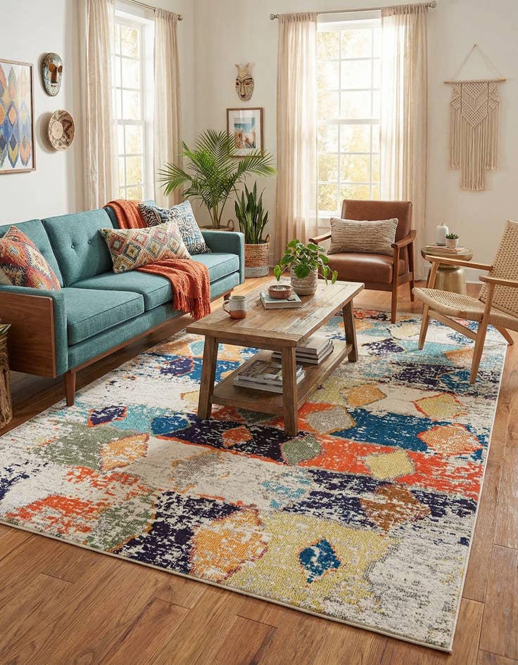 Detail image of 6' x 9'  Washable Vivid Rug