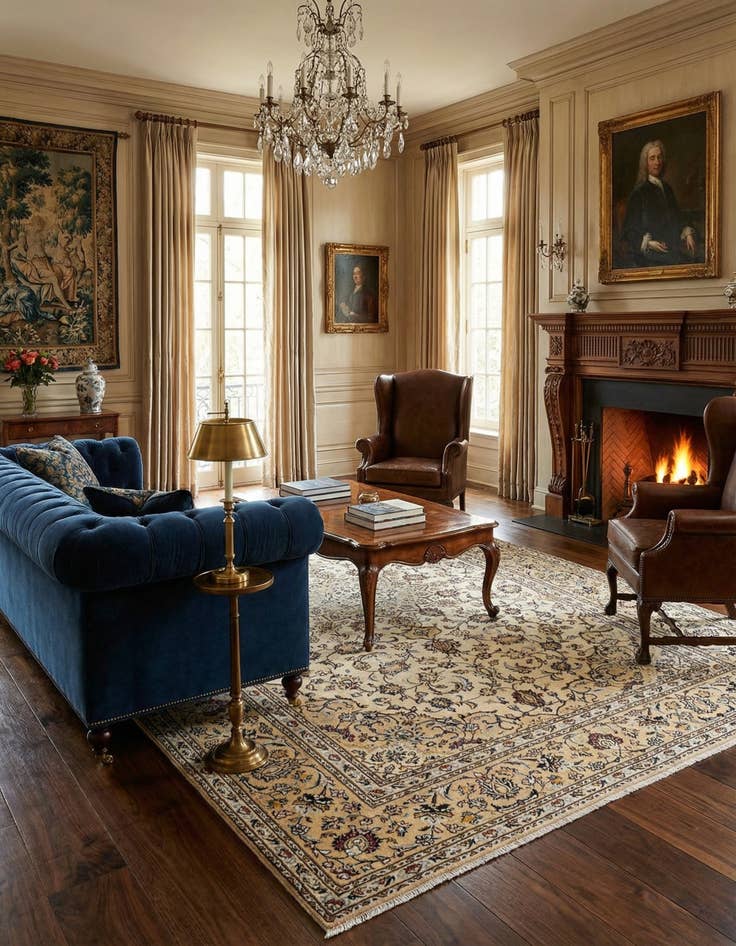 Detail image of 6' 4 x 9' 10 Kashan Wool Rug