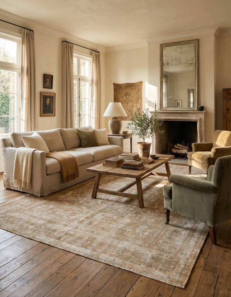 Detail image of  6' 5 x 9' 5  Hand Knotted Ultra Vintage Persian Wool Rug