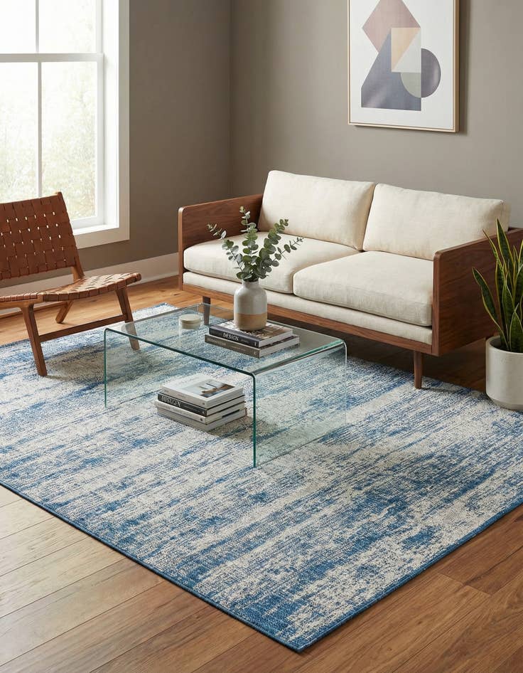 Detail image of  5' 3 x 8'  Washable Modern Indoor / Outdoor Rug